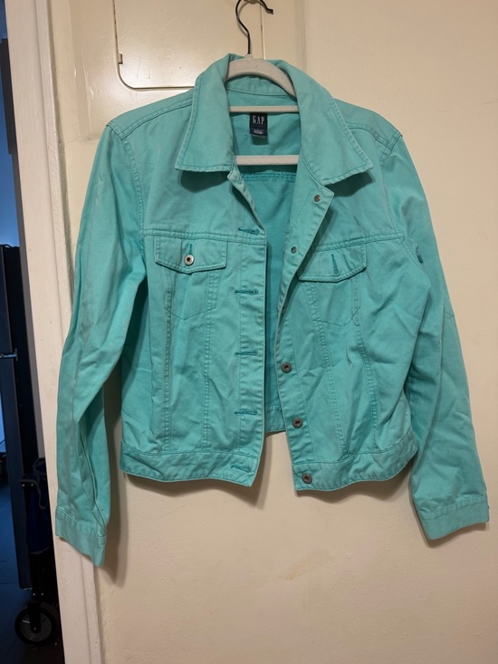GAP Jackets & Blazers - GAP Women's Turquoise Denim Jacket